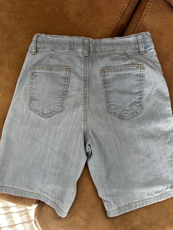 Gri Düğmeli Erkek Denim Şort - Görsel 3