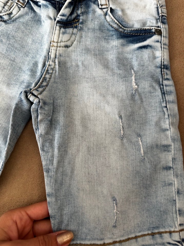 Erkek Çocuk Mavi Bol Kesim Denim Şort - Görsel 3