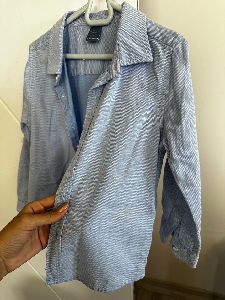 Düğmeli Erkek Çocuk Kot Gömlek - Görsel 4