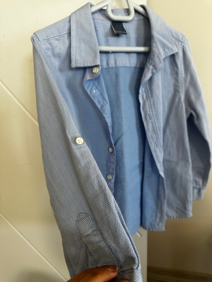 Düğmeli Erkek Çocuk Kot Gömlek - Görsel 2