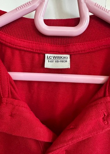 Kız Çocuk Kırmızı Polo Yaka Tişört - Görsel 2