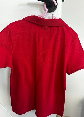 Kız Çocuk Kırmızı Polo Yaka Tişört - Görsel 3