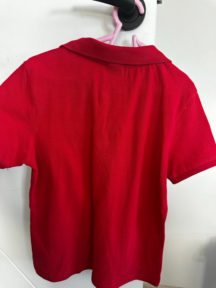 Kız Çocuk Kırmızı Polo Yaka Tişört - Görsel 3