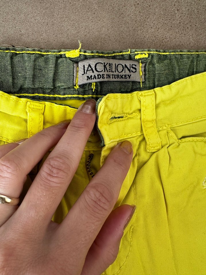 Sarı Erkek Kemerli Dar Kesim Şort - Görsel 2