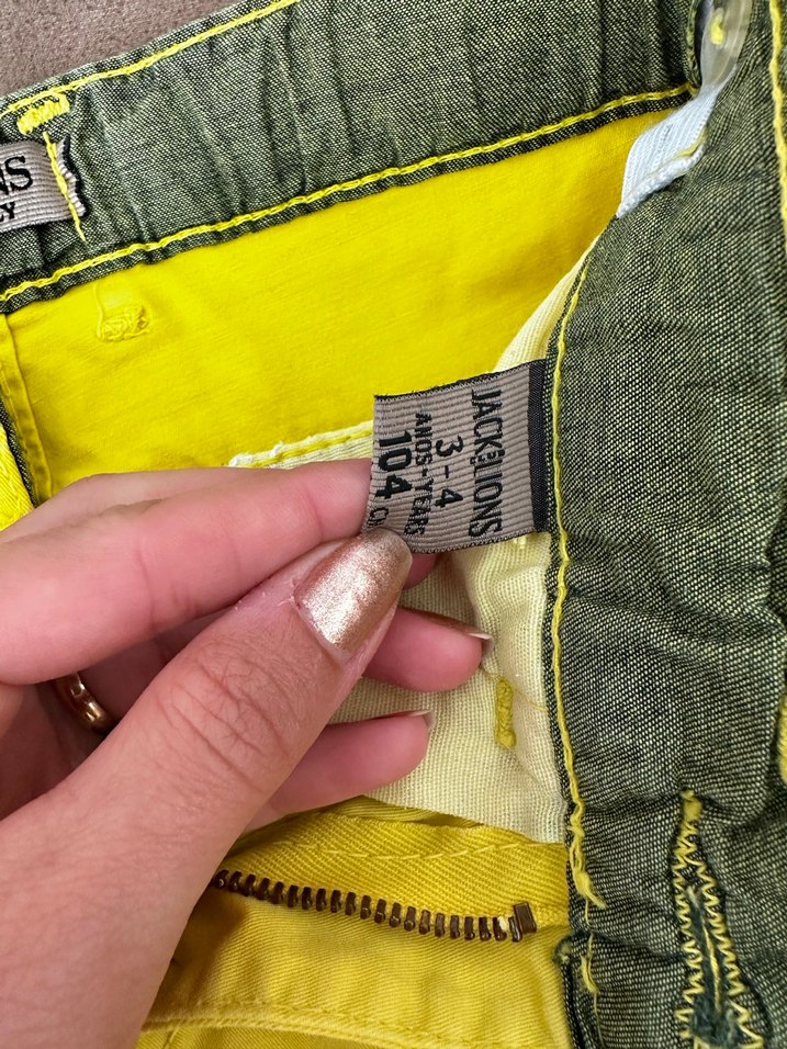 Sarı Erkek Kemerli Dar Kesim Şort - Görsel 3