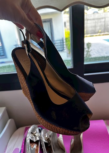 Koyu Mavi Süet Dolgu Topuklu Kadın Ayakkabı - Görsel 3