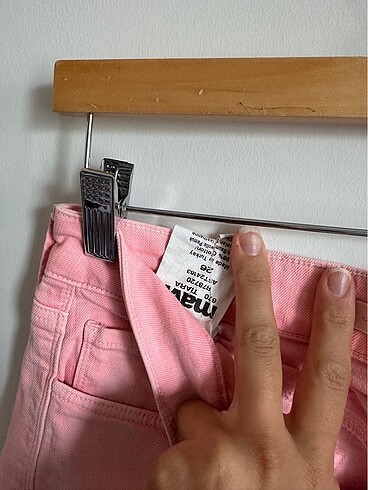 26 Beden pembe Renk Mavi jeans - kadın süper mini kot şort