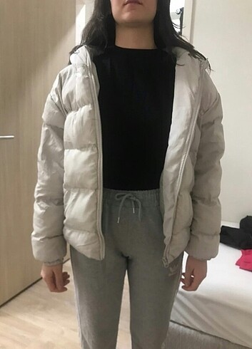 Trendyol şişme gri mont 