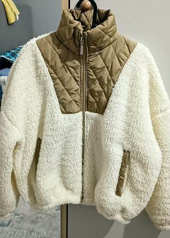 Beyaz Yumuşak peluş mont - Görsel 2