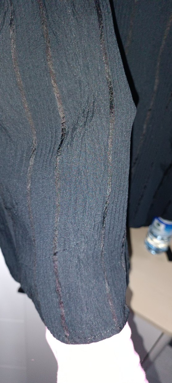 Çizgili Uzun Siyah Kadın Elbise - Görsel 3