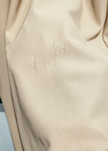 Bej Yüksek Yakalı Uzun Kadın Elbise - Görsel 2