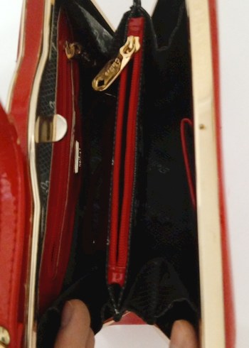 Klasik Kırmızı Deri Kadın Çanta - Görsel 2