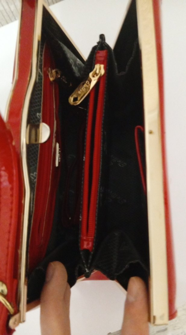 Klasik Kırmızı Deri Kadın Çanta - Görsel 2