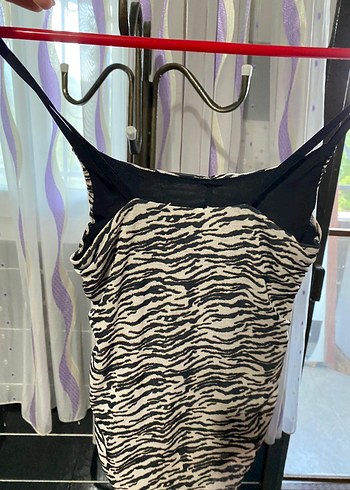 Zebra Desenli Pliseli Kadın Mayo - Görsel 3