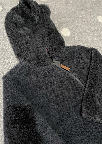 Gri Peluş Erkek Bebek Tulumu - Görsel 2