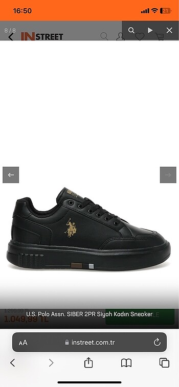 U.S Polo Assn. Siyah sneaker