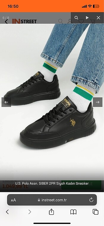 38 Beden Siyah sneaker