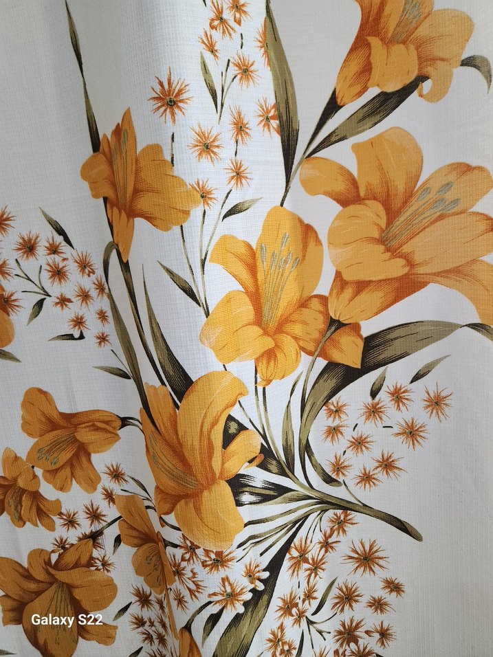 Antika perde sarı Çiçek Desenli - Görsel 3