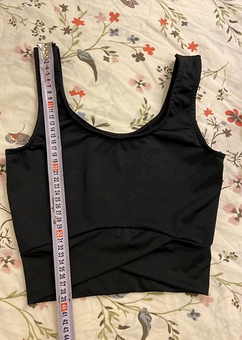 Siyah Kadın Spor Crop Top - Görsel 2