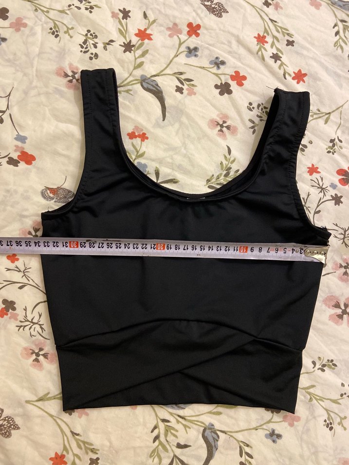 Siyah Kadın Spor Crop Top - Görsel 3