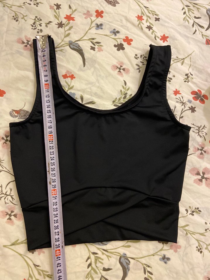 Siyah Kadın Spor Crop Top - Görsel 2