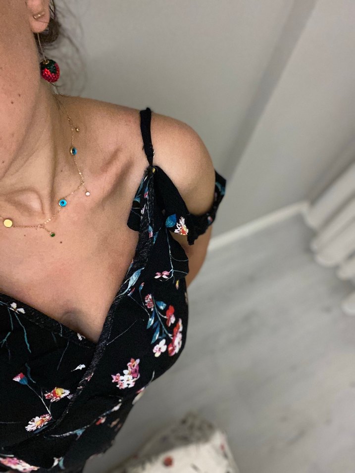 V Yaka Mini Elbise - Görsel 2