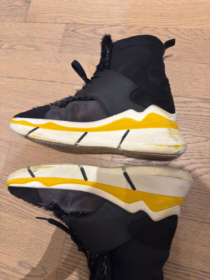 Elle Kürklü Siyah Sarı Yüksek Topuklu Kadın Spor Ayakkabı - Görsel 5