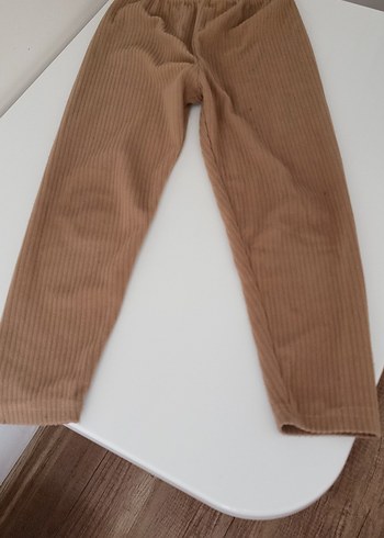 Bej çocuk Piliseli Kumaş Pantolon - Görsel 2
