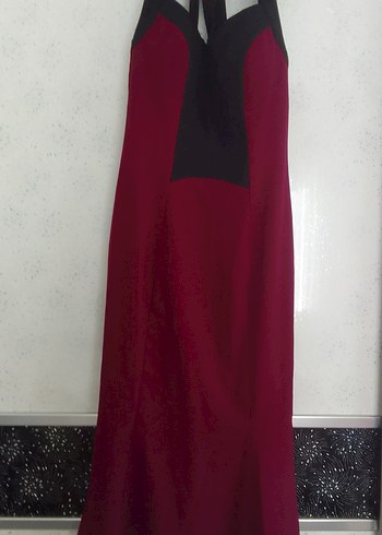38 Beden Bordo Batik Desenli Gotik gece elbisesi
