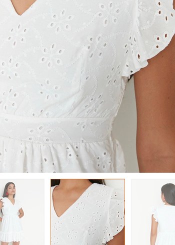 m Beden Trendyolmilla fistolu beyaz elbise