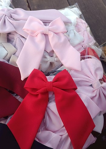 Kırmızı Fiyonklu Vintage Saç Aksesuarı - Görsel 4