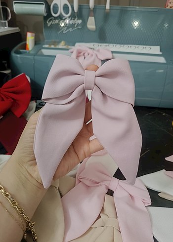 Kırmızı Fiyonklu Vintage Saç Aksesuarı - Görsel 3