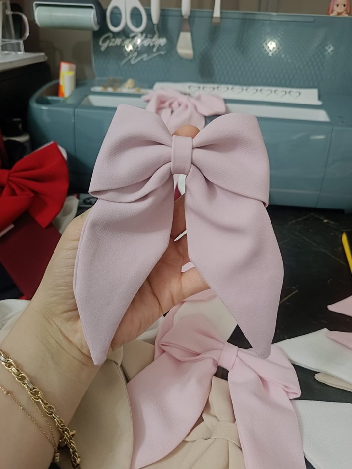 Kırmızı Fiyonklu Vintage Saç Aksesuarı - Görsel 3