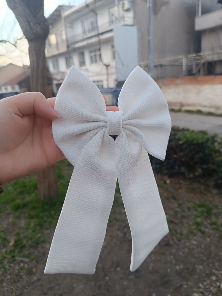 Kırmızı Fiyonklu Sokak Stili Saç Aksesuarı - Görsel 5