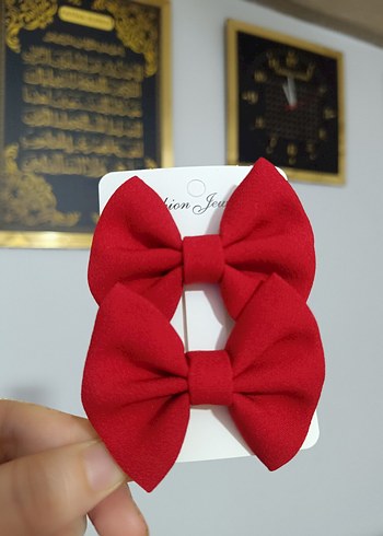 Çocuklar için Renkli küçük fiyonk toka 2li - Görsel 2