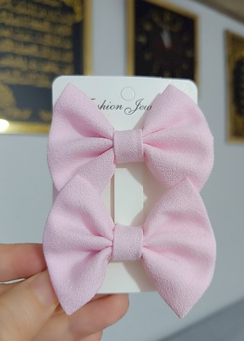 Çocuklar için Renkli küçük fiyonk toka 2li - Görsel 3