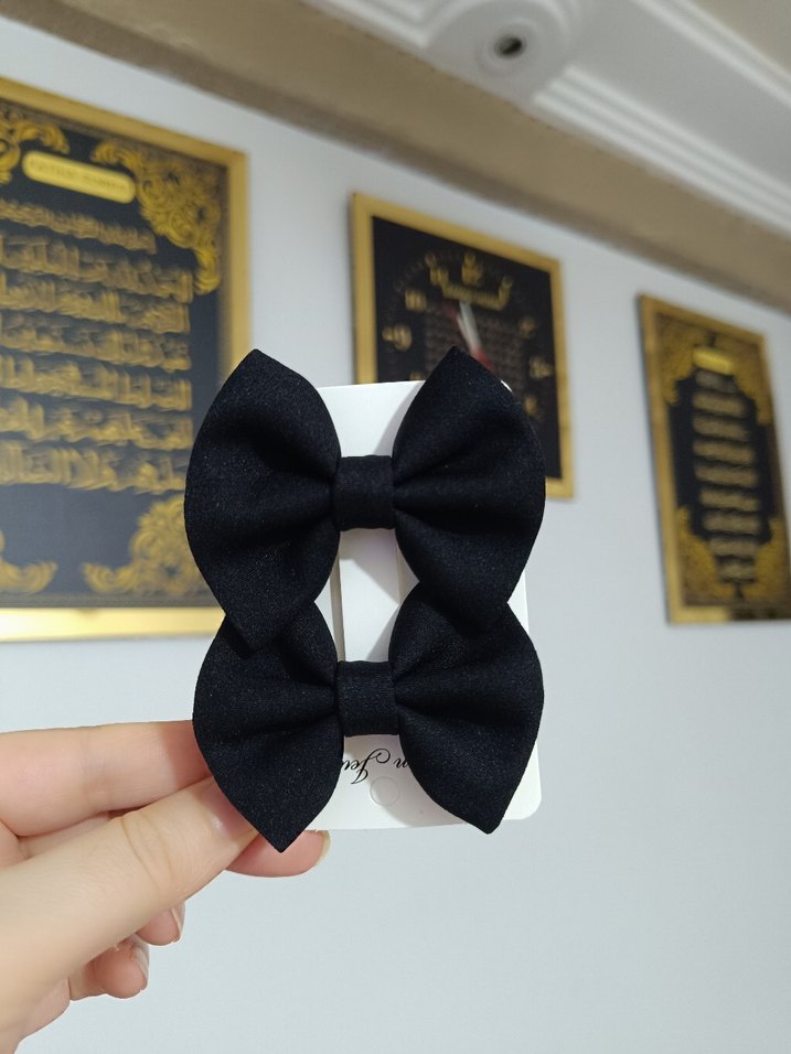 Çocuklar için Renkli küçük fiyonk toka 2li - Görsel 4