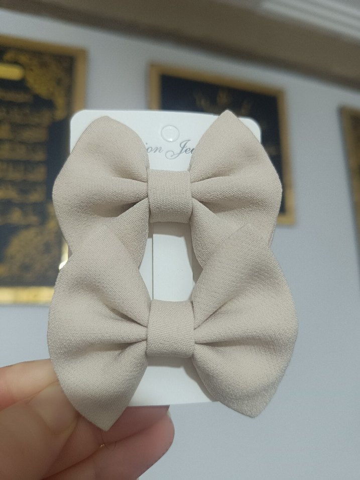 Çocuklar için Renkli küçük fiyonk toka 2li - Görsel 5