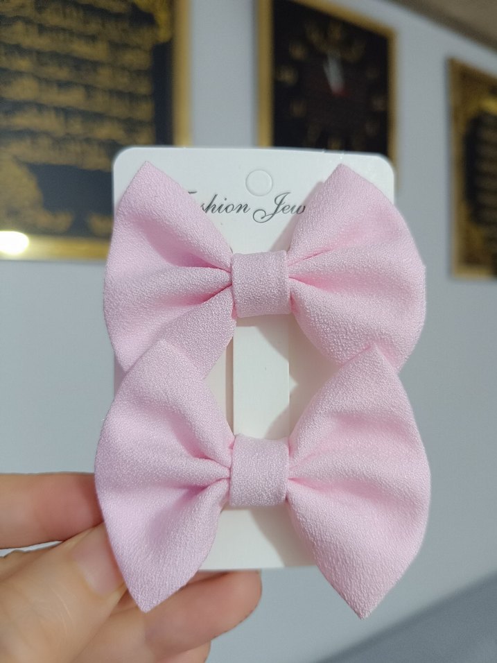 Çocuklar için Renkli küçük fiyonk toka 2li - Görsel 3