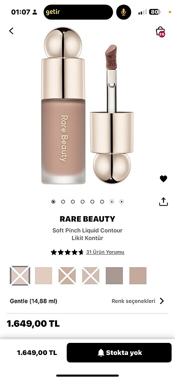Beden Renk Rare beauty kontür gentle rengi