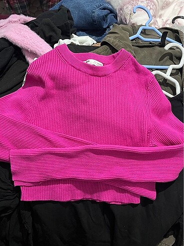 Pembe kısa kazak
