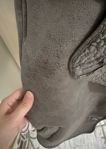 Kürk Detaylı Kısa Nubuk Kadın Ceket - Görsel 3