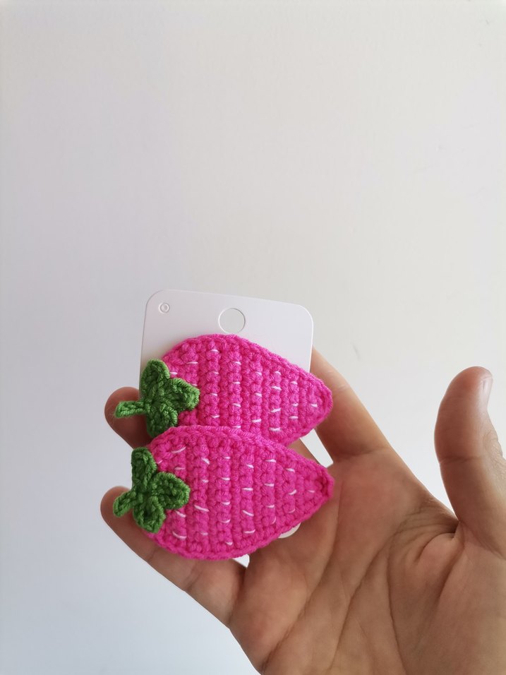 Renkli Örgü Çocuk Saç Tokaları - Görsel 2