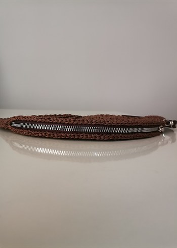 Kahverengi Örgü Kadın Portföy Çanta - Görsel 3