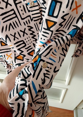 Desenli Kemerli Siyah Hamile Uzun Etek - Görsel 6