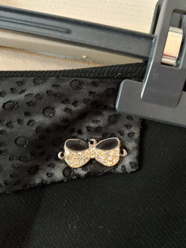 Desenli Kemerli Siyah Hamile Uzun Etek - Görsel 2