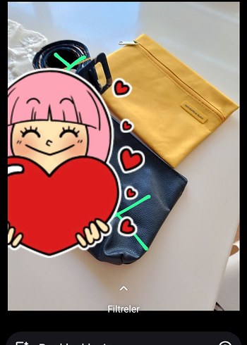 Sarı Kemerli Sokak Stili Cüzdan Seti - Görsel 2