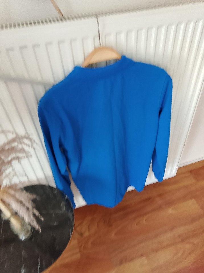 Mavi Uzun Kollu Polo Tişört - Görsel 2