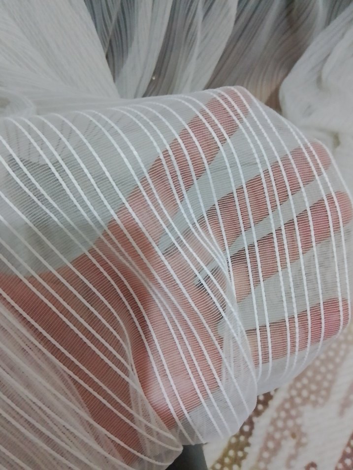 Beyaz Bohem Tarzı Düz Perde - Görsel 2