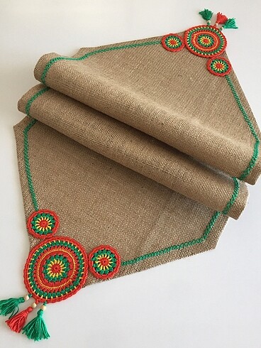 Mandala motifli Jüt runner